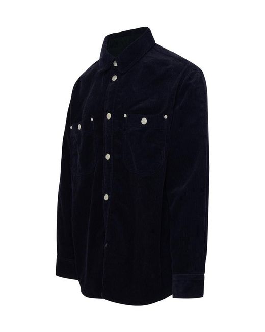 Isabel Marant Blue Corduroy Button-Up Shirt for men