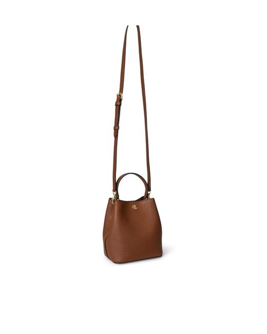 Ralph Lauren Brown Leather Mini Bucket Handbag
