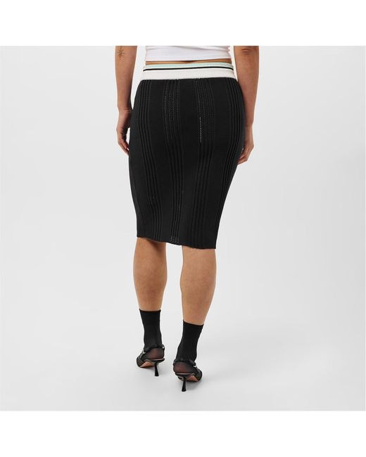 Casablanca Black Striped Knitted Miniskirt