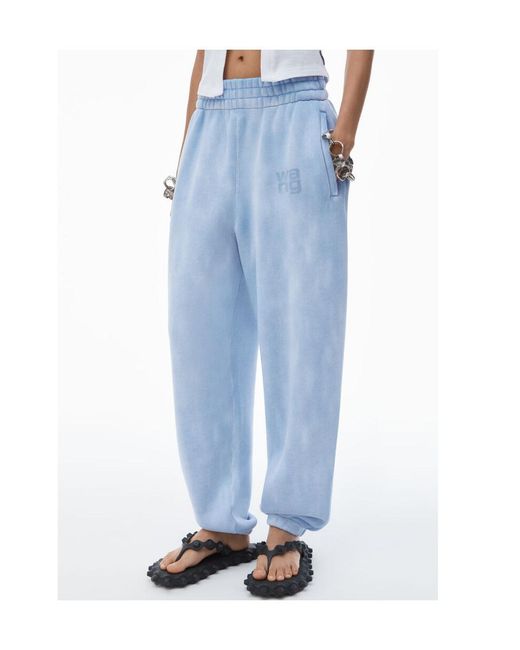 T By Alexander Wang Blue Alexander Wang Essential Terry Ribbed Hem Joggers