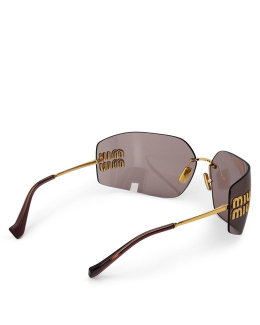 Miu Miu White Logo Detail Sunglasses