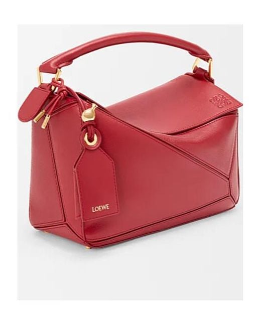 Loewe Red Small Featherlight Puzzle Bag