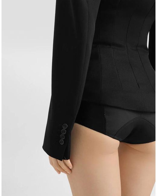 Dolce & Gabbana Black Satin High Waist Shorts