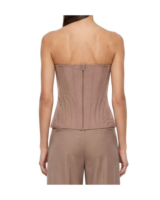 GIUSEPPE DI MORABITO Brown Strapless Boned Top