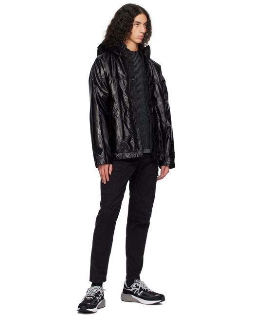 Stone Island Black Logo Patch Cargo Pants for men