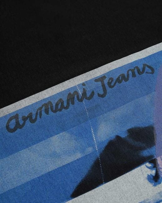 Armani Jeans Black Printed T-Shirt With Round Neck