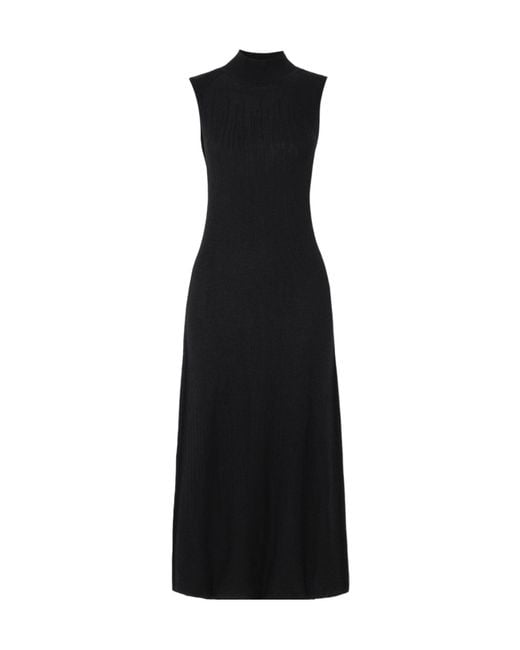 Joseph Black Gradient Stitch High Neck Dress