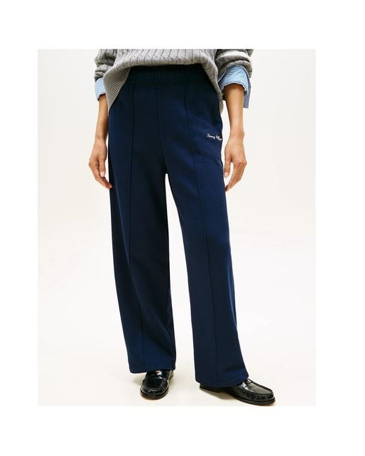 Tommy Hilfiger Blue Logo-Embroidered Track Pants