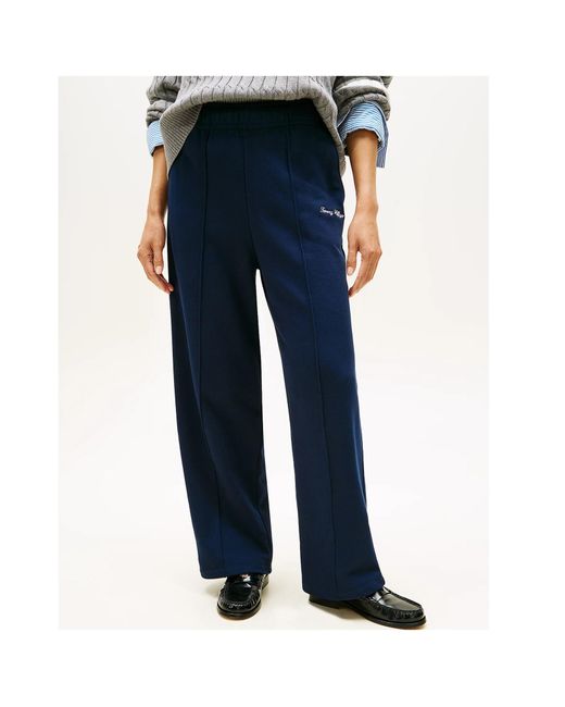 Tommy Hilfiger Blue Logo-Embroidered Track Pants