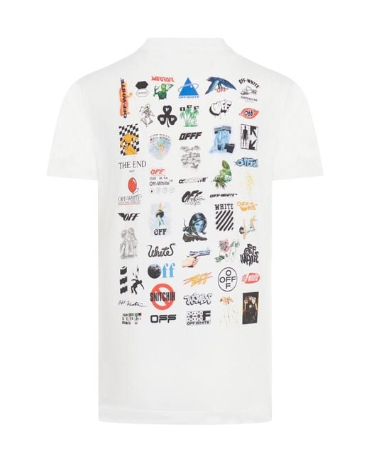 Off-White c/o Virgil Abloh White Graphic Printed Crewneck T-Shirt for men