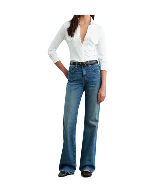 Nili Lotan Blue Faded Bootcut Jeans