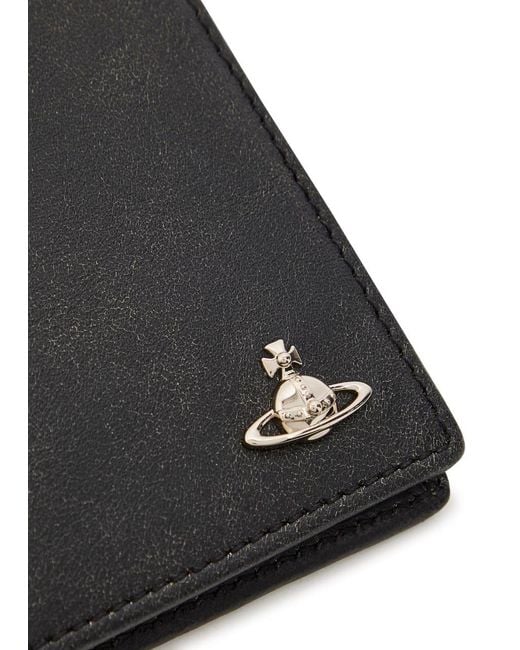 Vivienne Westwood Black Orb Leather Wallet for men