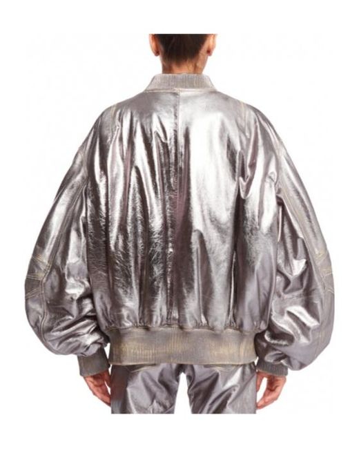 The Attico Multicolor The Leather Bomber Jacket