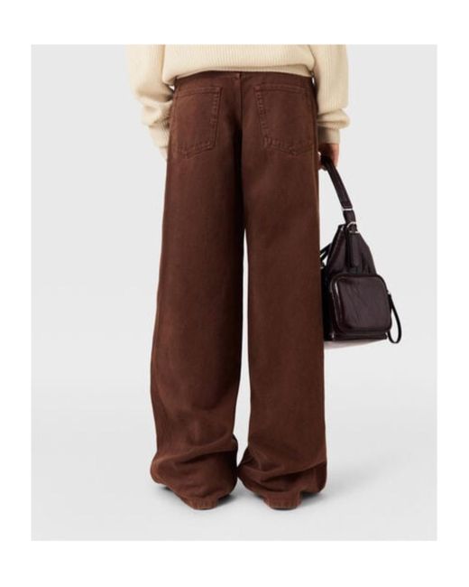 Stella McCartney Brown Mid-Rise Wide-Leg Denim Jeans