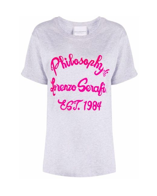 Philosophy Di Lorenzo Serafini White Logo Printed T-Shirt