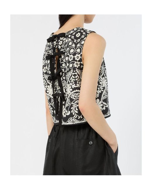 Weekend by Maxmara Black Wkifanale Printed Sleeveless Top