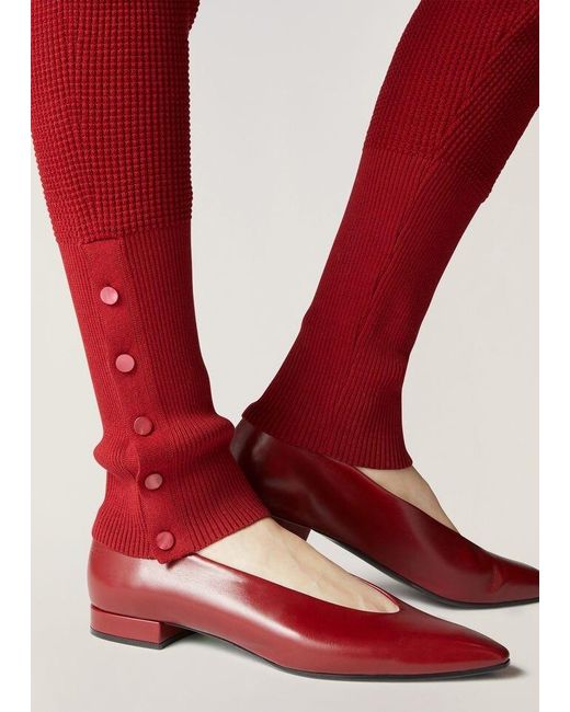 Loro Piana Red Knitted Drawstring Leggings