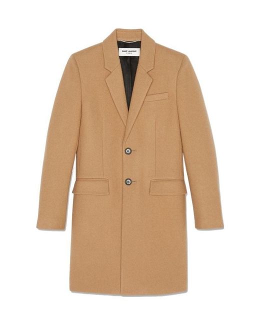 Saint Laurent Natural Tailored Single-Breasted Coat for men