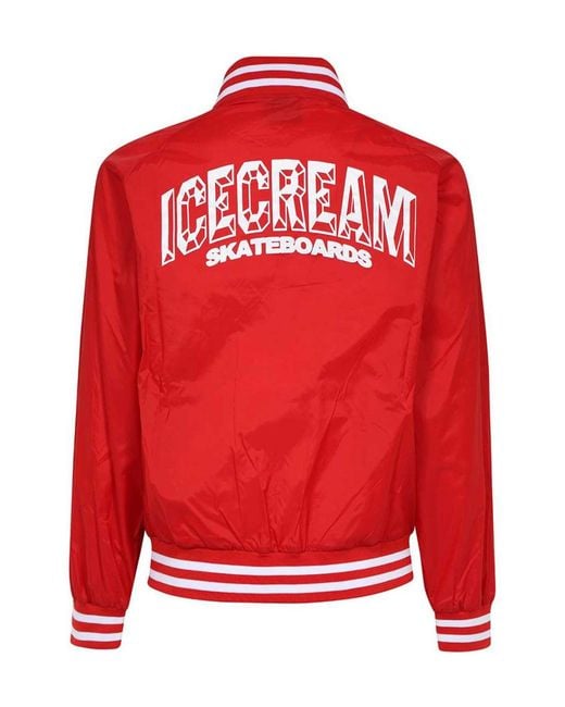 ICECREAM Red Logo Print Bomber Jacket for men