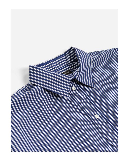 Balenciaga Blue Button-Up Striped Shirt for men