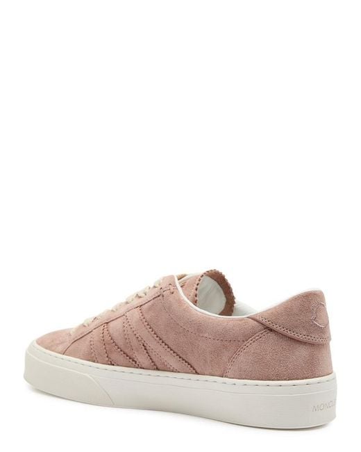 Moncler Pink Monaco 2 Panelled Suede Sneakers