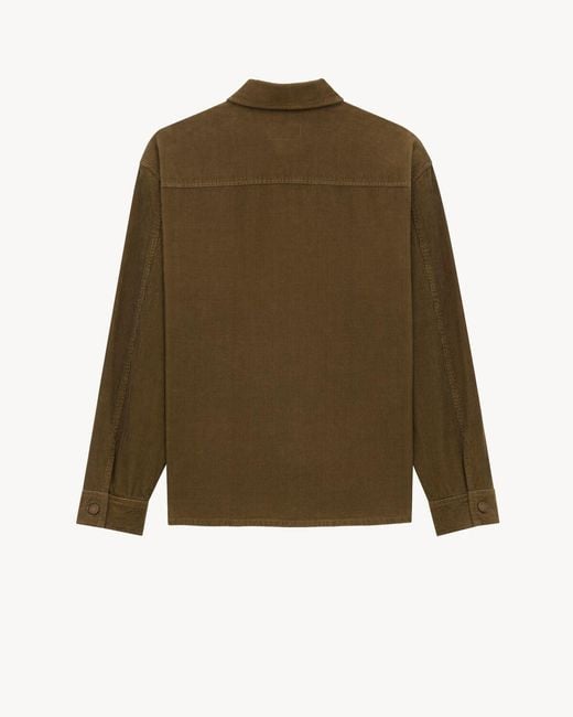 Saint Laurent Green Corduroy Overshirt for men
