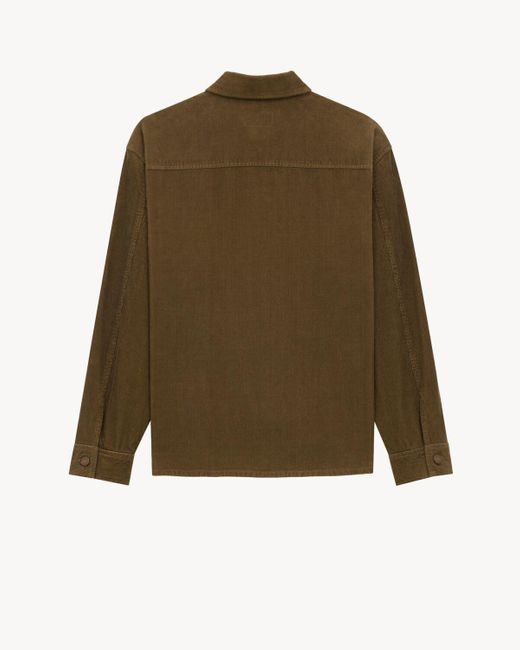 Saint Laurent Green Corduroy Overshirt for men