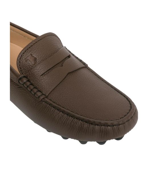 Tod's Brown Round Toe Driving Shoes for men