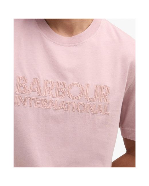 Barbour Pink Logo T-Shirt for men