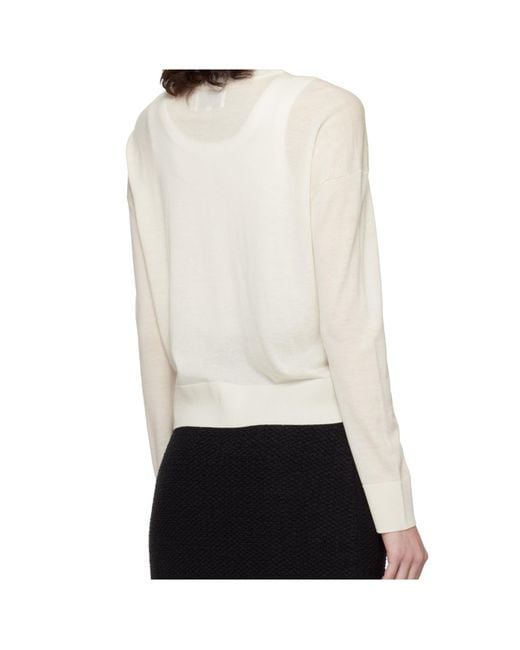 Loulou de Saison White Long-Sleeved Cardigan