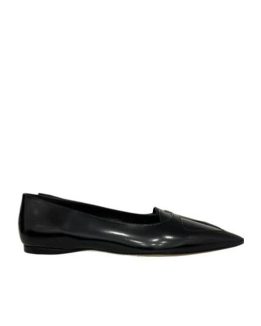 The Row Black Pointed-Toe Ballet Flat Shoes