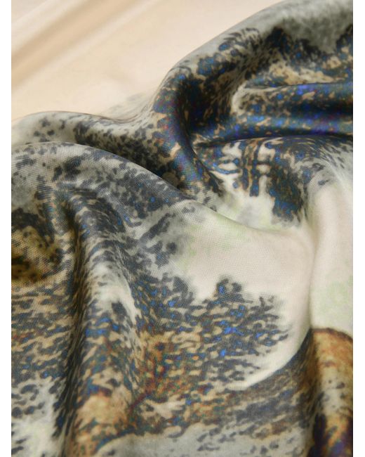 Max Mara Multicolor Printed Silk Scarf