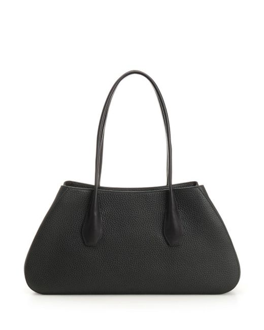 The Row Black Alger Stitch Detailed Shoulder Bag