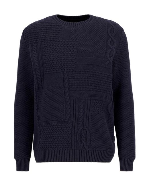 Barbour Blue Crew Neck Sweater for men