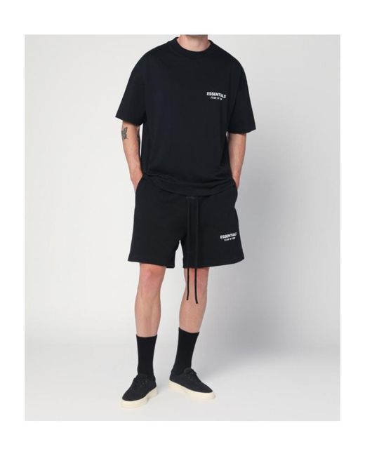 Fear Of God Black Cotton T-Shirt With Logo for men