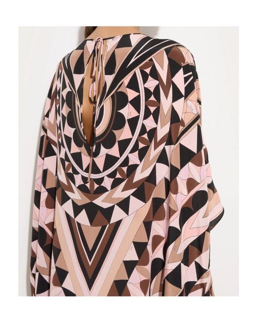 Emilio Pucci White Pucci Geometric Print Kaftan Coat