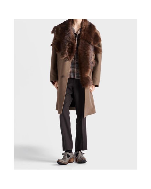 Prada Brown Checked Cotton Shirt for men