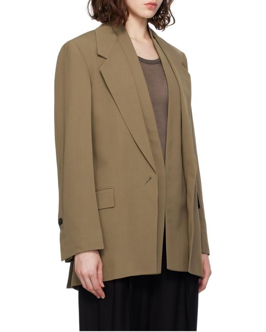 Ferragamo Green Notched-Lapel Blazer