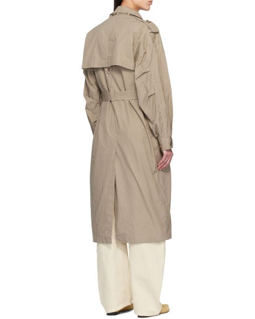 Isabel Marant Natural Isabel Marant Étoile Chilma Striped Belted Coat