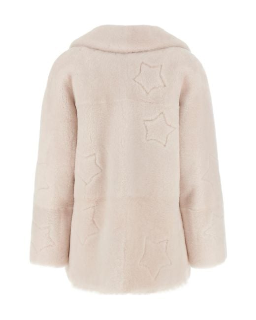 Blancha Natural Star Pattern Fur Coat