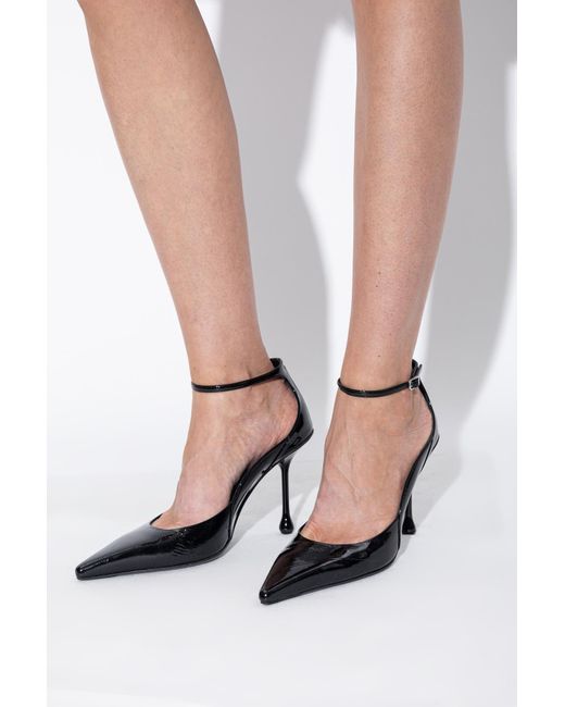 Jimmy Choo Black Quinci Patent-Finish Pumps