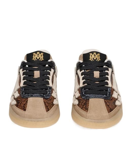 Amiri Brown Snake-Embossed Sneakers