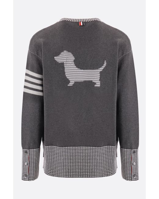 Thom Browne Gray Bar Striped Knit Cardigan for men