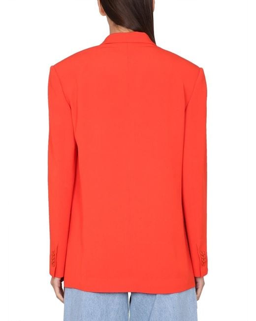 Aspesi Red Pocketed Single-Breasted Blazer