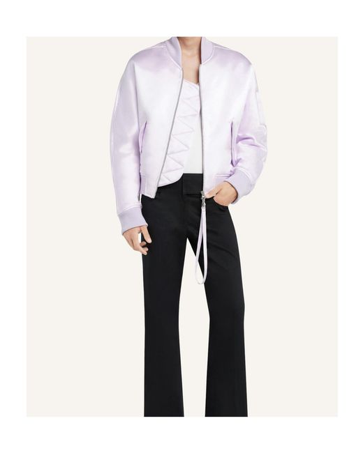Courreges Purple Satin Bomber Jacket for men