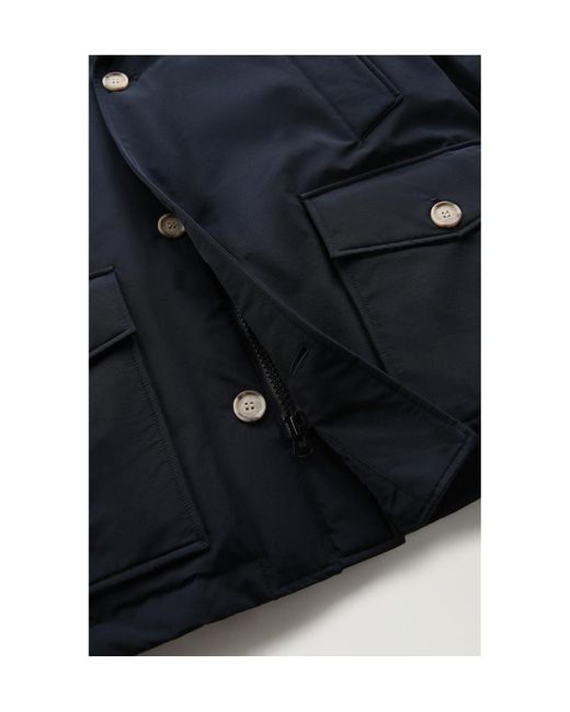 Woolrich Blue Arctic Anorak Hooded Jacket for men