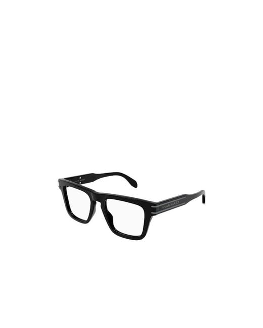 McQueen White Eyewear Squared Frame Glasses for men
