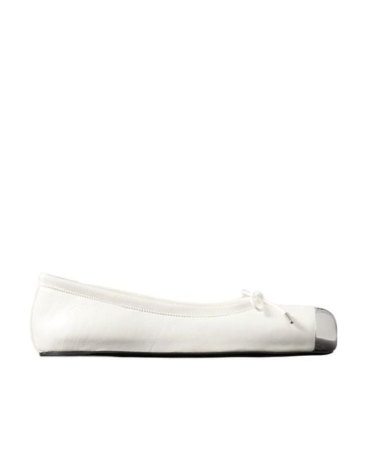 McQueen White Logo Ballet Shoes