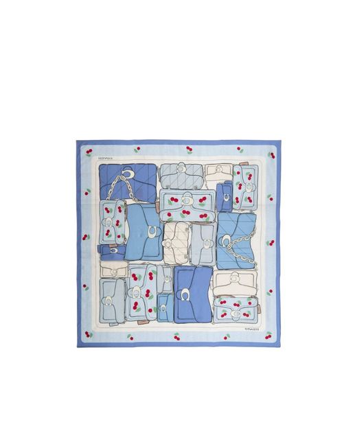 COACH Blue Printed Silk Scarf
