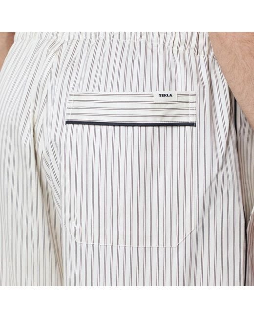 Tekla Gray Striped Pajamas for men